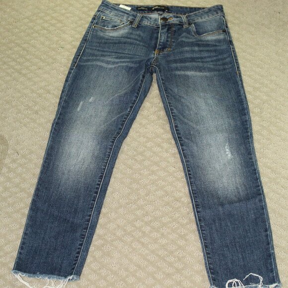 STS Blue Cara Straight Leg Women's Size 24 Mid Rise Raw Hem Ankle Blue Jeans - Picture 1 of 8